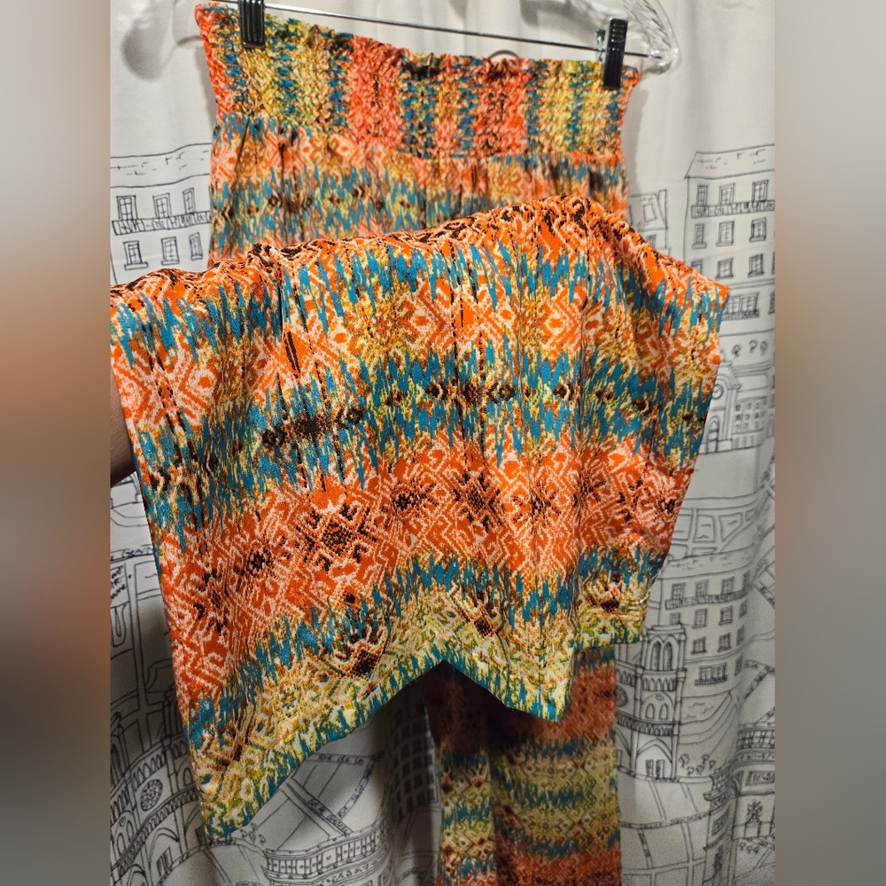 NWOT Women's Multicolor Cato Wide Leg Palazzo High Slit Pants Size Small - Picture 2 of 10